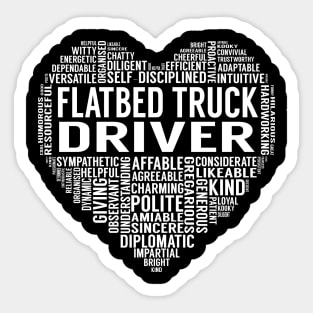 Flatbed Truck Driver Heart Sticker